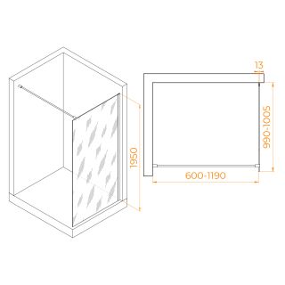 Душевая перегородка RGW WA-010G 351001010-16 100см золото